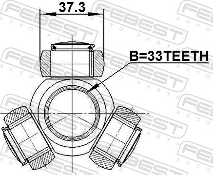 Febest 3516-SX11 - Муфта з шипами, приводний вал autocars.com.ua