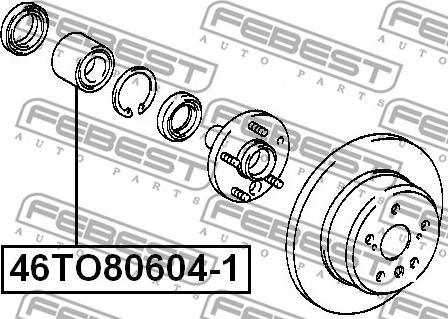 Febest 46TO80604-1 - Подшипник ступицы колеса avtokuzovplus.com.ua