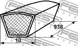 Febest 88120-10L938 - Клиновий ремінь autocars.com.ua