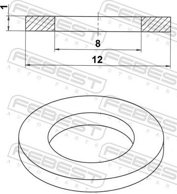 Febest 88430-081210A - Кільце ущільнювача, нарізна пробка мастилозливного  отвору autocars.com.ua