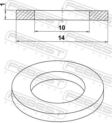 Febest 88430-101410A - Уплотнительное кольцо, резьбовая пробка маслосливного отверстия avtokuzovplus.com.ua