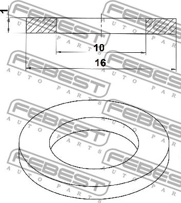 Febest 88430-101610C - Кільце ущільнювача, нарізна пробка мастилозливного  отвору autocars.com.ua