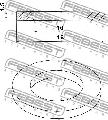 Febest 88430-101615C - Кільце ущільнювача, нарізна пробка мастилозливного  отвору autocars.com.ua