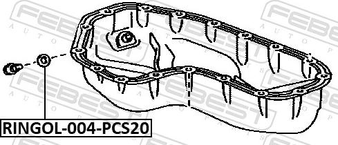 Febest 88430-122117X - Кільце ущільнювача, нарізна пробка мастилозливного  отвору autocars.com.ua