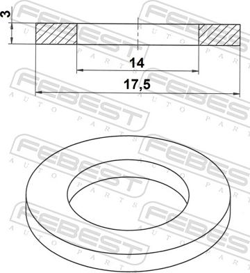 Febest 88430-141830X - Уплотнительное кольцо, резьбовая пробка маслосливного отверстия autodnr.net