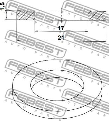 Febest 88430-172115C - Кільце ущільнювача, нарізна пробка мастилозливного  отвору autocars.com.ua