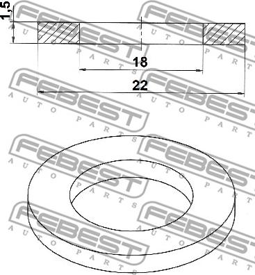 Febest 88430-182215C - Кільце ущільнювача, нарізна пробка мастилозливного  отвору autocars.com.ua