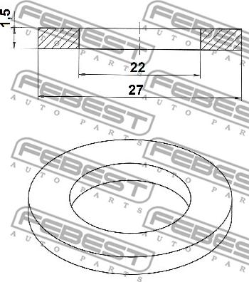 Febest 88430-222715C - Кільце ущільнювача, нарізна пробка мастилозливного  отвору autocars.com.ua