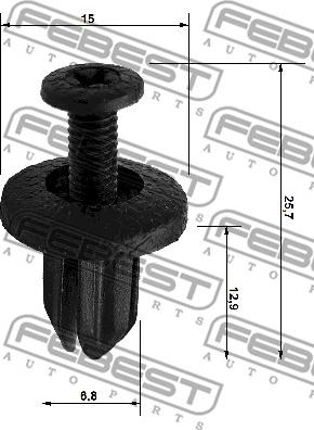 Febest 88570-007 - Зажим, молдинг / захисна накладка autocars.com.ua