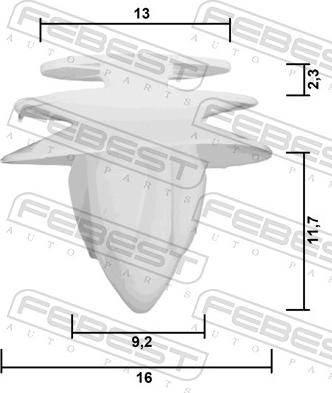 Febest 88570-038 - Зажим, молдинг / защитная накладка avtokuzovplus.com.ua