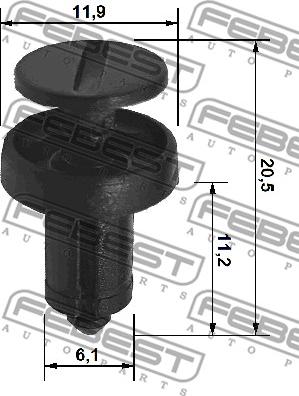 Febest 88570-064 - Зажим, молдинг / защитная накладка avtokuzovplus.com.ua