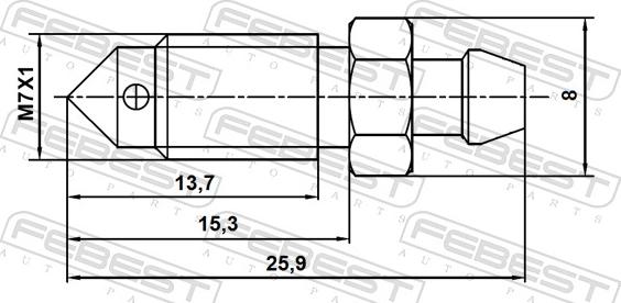 Febest 8870-010 - Болт повітряного клапана / вентиль, гальмівний супорт autocars.com.ua