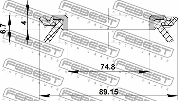 Febest 95BCY-88750407X - Уплотняющее кольцо, ступица колеса avtokuzovplus.com.ua