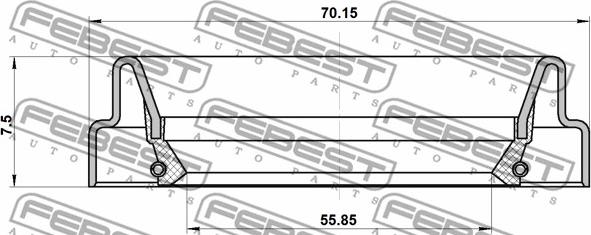 Febest 95FDY-57700808C - Кільце ущільнювача валу, приводний вал autocars.com.ua