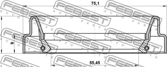 Febest 95FDY-57750909C - Кільце ущільнювача валу, приводний вал autocars.com.ua