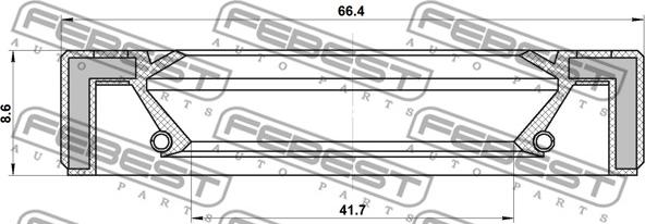 Febest 95GAS-43660909C - Кільце ущільнювача валу, первинний вал ступінчастою КП autocars.com.ua