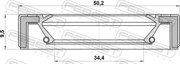 Febest 95GAY-36500909C - Ущільнене кільце, роздавальна коробка autocars.com.ua