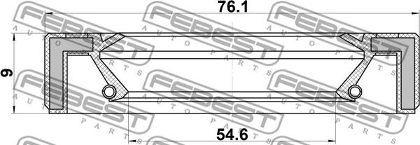 Febest 95GAY-56760909C - Кільце ущільнювача валу, приводний вал autocars.com.ua