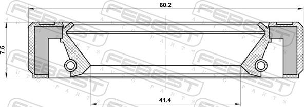 Febest 95GBY-43600808R - САЛЬНИК КОРОБКИ СКОРОСТЕЙ 41.4X60.2X7.5X7.5.TOYOTA. MITSUBISHI. LEXUS. CHRYSLER пр-во FEBEST autocars.com.ua