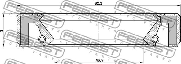 Febest 95GBY-48620808R - Ущільнене кільце, роздавальна коробка autocars.com.ua