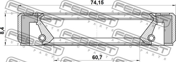 Febest 95GBY-62740808R - САЛЬНИК ПРИВОДА 62X74X8.4 TOYOTA KLUGER L-V ACU25-MCU25 4WD 2000-2007 autodnr.net