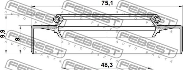 Febest 95GDS-50750910X - Ущільнене кільце, маточина колеса autocars.com.ua