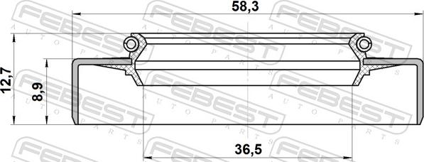 Febest 95GDW-38580913C - Уплотняющее кольцо, раздаточная коробка avtokuzovplus.com.ua