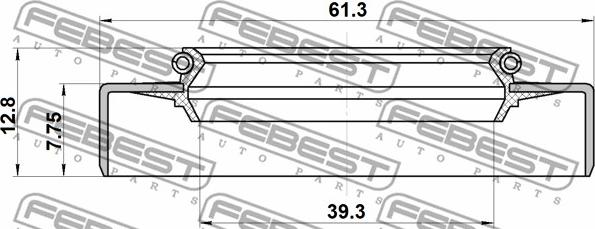 Febest 95GDW-41610813R - Уплотнительное кольцо вала, приводной вал avtokuzovplus.com.ua