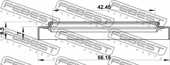 Febest 95GDY-44560709X - Уплотнительное кольцо вала, приводной вал avtokuzovplus.com.ua