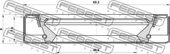 Febest 95GEY-48650809C - Кільце ущільнювача валу, приводний вал autocars.com.ua