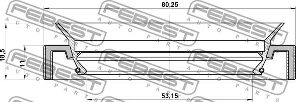 Febest 95HAS-55801118C - Кільце ущільнювача валу, приводний вал autocars.com.ua