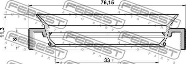 Febest 95HAY-35760813L - САЛЬНИК ПРИВОДА 35X76X8X11.3 autodnr.net