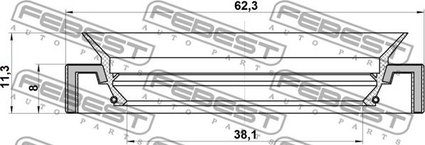 Febest 95HAY-40620811R - Уплотнительное кольцо вала, приводной вал avtokuzovplus.com.ua