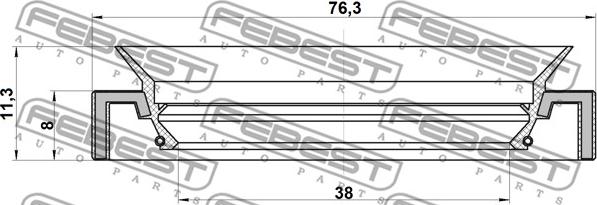 Febest 95HAY-40760811R - Уплотнительное кольцо вала, приводной вал avtokuzovplus.com.ua