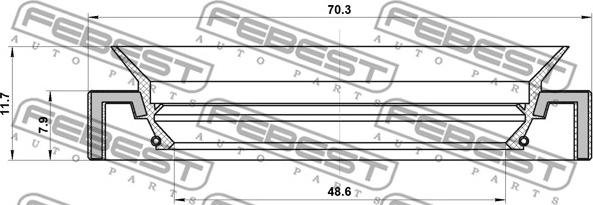 Febest 95HAY-50700812R - Кільце ущільнювача валу, первинний вал ступінчастою КП autocars.com.ua