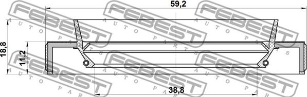 Febest 95HBS-40591119R - Кільце ущільнювача валу, приводний вал autocars.com.ua