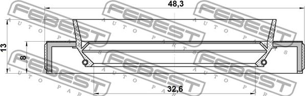 Febest 95HBY-34480813R - Уплотнительное кольцо вала, приводной вал avtokuzovplus.com.ua