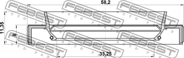 Febest 95HBY-35580811R - Кільце ущільнювача валу, приводний вал autocars.com.ua