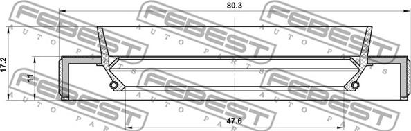 Febest 95HBY-49801117L - Уплотнительное кольцо вала, приводной вал avtokuzovplus.com.ua