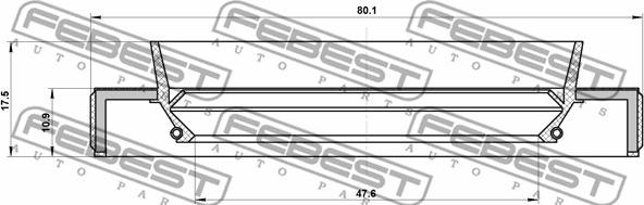 Febest 95HBY-49801118L - Уплотнительное кольцо вала, приводной вал autodnr.net