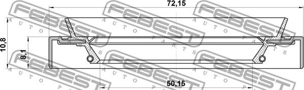 Febest 95HDS-52720811X - Ущільнене кільце, маточина колеса autocars.com.ua