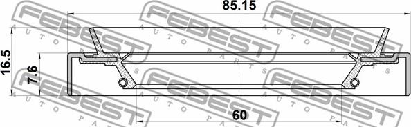 Febest 95HDW-62850816X - Уплотняющее кольцо, ступица колеса avtokuzovplus.com.ua