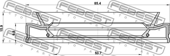 Febest 95HES-55851016L - Кільце ущільнювача валу, первинний вал ступінчастою КП autocars.com.ua