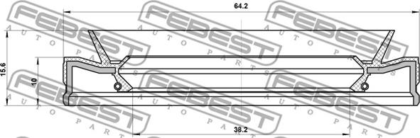 Febest 95HFS-40641016X - Кільце ущільнювача валу, первинний вал ступінчастою КП autocars.com.ua