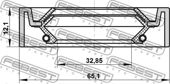 Febest 95IDS-34651212X - Кільце ущільнювача валу, приводний вал autocars.com.ua