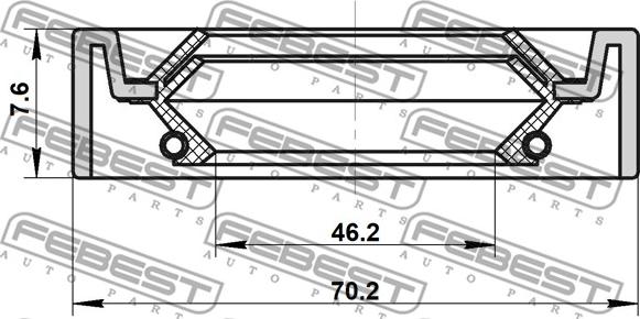 Febest 95IDS-48700809C - Кільце ущільнювача валу, приводний вал autocars.com.ua