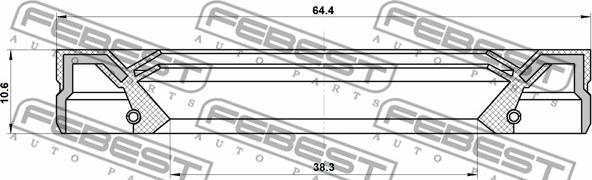 Febest 95IEW-40641113C - Кільце ущільнювача валу, приводний вал autocars.com.ua