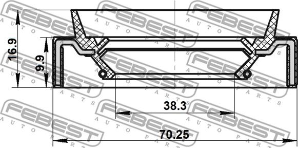 Febest 95JAS-40701017L - Ущільнене кільце, диференціал autocars.com.ua