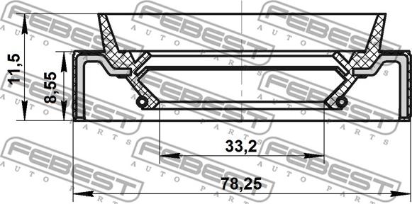 Febest 95JBS-35780912X - Уплотнительное кольцо вала, приводной вал avtokuzovplus.com.ua