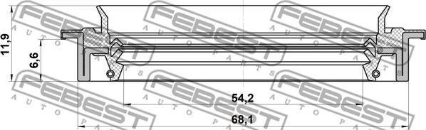 Febest 95JDS-56680712X - Ущільнене кільце, маточина колеса autocars.com.ua